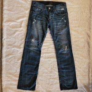 Silver Jeans. Men's. 1921 Western Glove Works. Size 32/34. Straight cut.